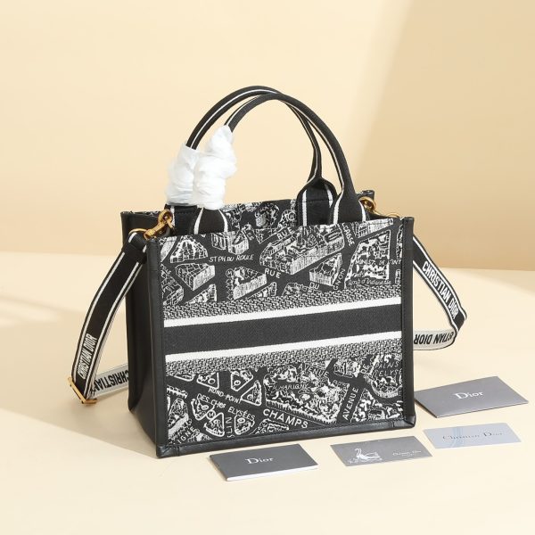 The Paris map small book tote handbag was designed by Maria Grazia Chiuri