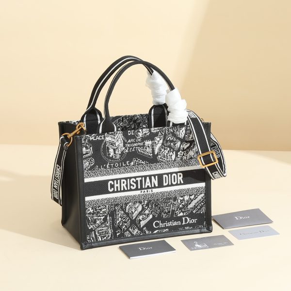 The Paris map small book tote handbag was designed by Maria Grazia Chiuri