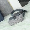 This small saddle messenger bag features a flip design, exquisite and stylish. Crafted with deep grey Oblique printed fabric