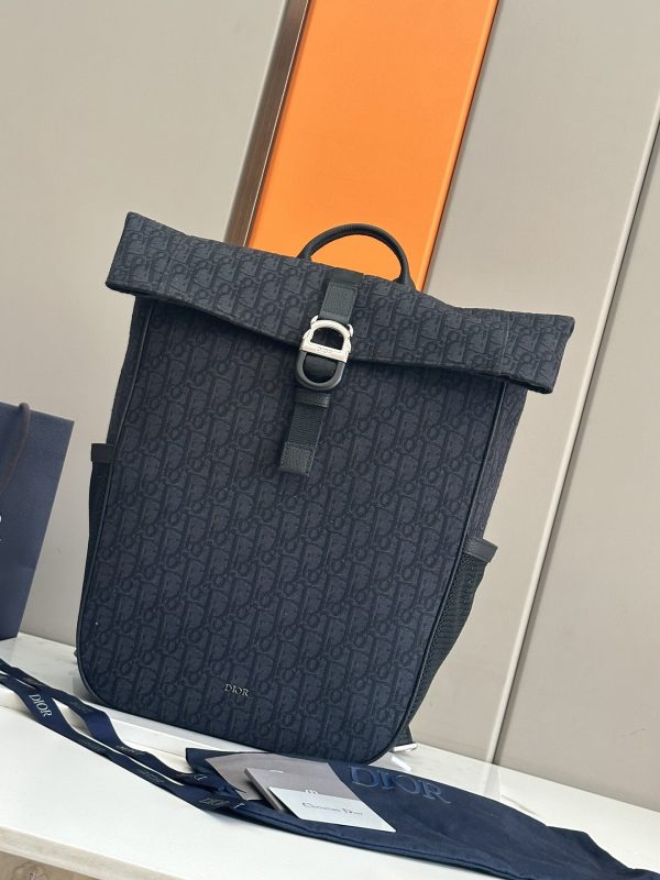 This top of the line original Dior 8-roll top backpack is a new addition to the Spring 2025 men's clothing collection