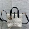 Toujours vertical series silver buckle black and white color blocked small size